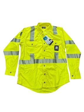 Lakeland high performance fire resistant knit button up Hivis yellow size Large